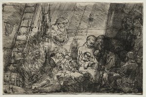 A circuncisão no estábulo, 1654. de Rembrandt van Rijn