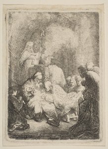 A circuncisão: placa pequena, ca. 1630 de Rembrandt van Rijn