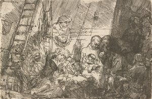 A circuncisão no estábulo, 1654. de Rembrandt van Rijn