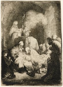 A circuncisão: pequena placa, 1630. de Rembrandt van Rijn