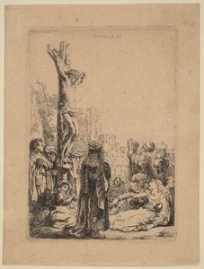 A Crucificação: Quadro Pequeno de Rembrandt van Rijn