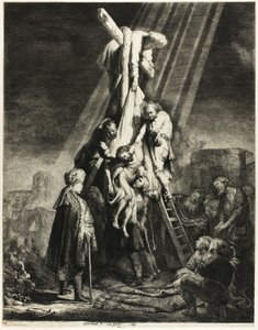 A Descida da Cruz: Segunda Placa de Rembrandt van Rijn