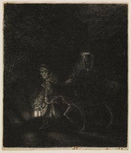 A Fuga para o Egito (uma peça noturna) de Rembrandt van Rijn