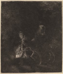 A fuga para o Egito: uma peça noturna de Rembrandt van Rijn