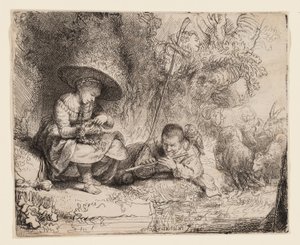 O tocador de flauta de Rembrandt van Rijn