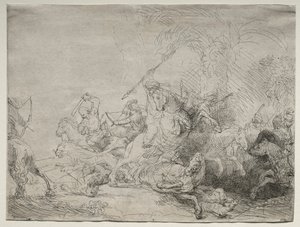 A grande caça ao leão de Rembrandt van Rijn