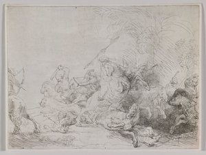 A Grande Caçada ao Leão de Rembrandt van Rijn