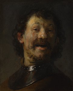 The Laughing Man, c.1629-1630 (óleo sobre cobre no painel) de Rembrandt van Rijn