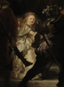 O detalhe do relógio noturno, 1642 de Rembrandt van Rijn