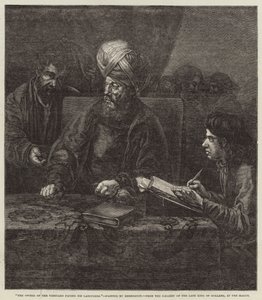 O proprietário do vinhedo pagando seus trabalhadores de Rembrandt van Rijn