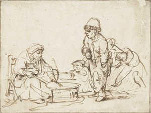 A Mulher Panqueca, c. 1635. de Rembrandt van Rijn