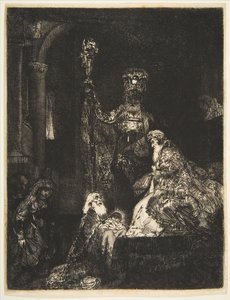A Apresentação no Templo da Maneira Negra, ca. 1654 de Rembrandt van Rijn