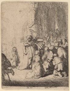 A Apresentação no Templo com o Anjo: Prato Pequeno de Rembrandt van Rijn