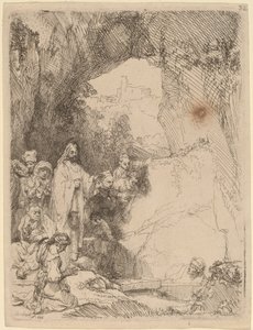 A Ressurreição de Lázaro: Prato Pequeno de Rembrandt van Rijn