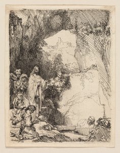 A Ressurreição de Lázaro: Prato Pequeno de Rembrandt van Rijn