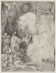 A Ressurreição de Lázaro: Prato Pequeno de Rembrandt van Rijn