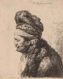 A Segunda Cabeça Oriental, c. 1635. de Rembrandt van Rijn