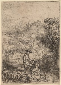 O pastor e sua família de Rembrandt van Rijn