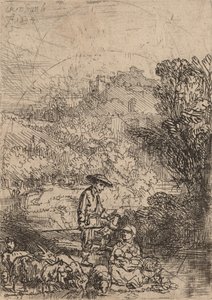 O Pastor e Sua Família, 1644. de Rembrandt van Rijn