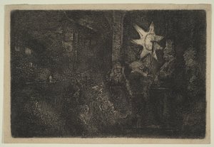 A Estrela dos Reis: Uma Peça Noturna, ca. 1651. de Rembrandt van Rijn