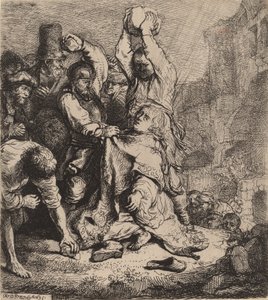 O apedrejamento de Santo Estêvão, 1635. de Rembrandt van Rijn