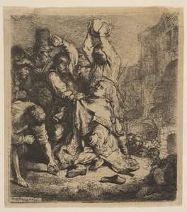 A lapidação de Santo Estêvão, 1635. de Rembrandt van Rijn