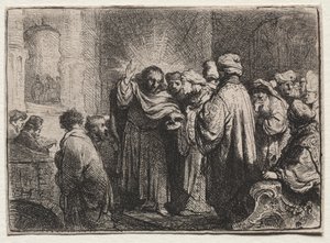 O dinheiro do tributo, c. 1635 de Rembrandt van Rijn