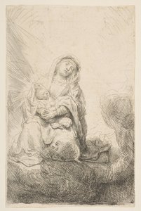 A Virgem e o Menino nas Nuvens, 1641. de Rembrandt van Rijn