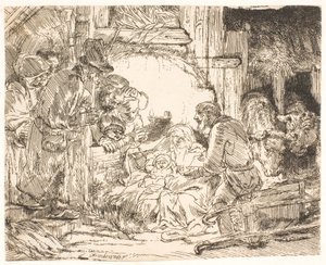 A adoração dos pastores (com a lâmpada) de Rembrandt van Rijn