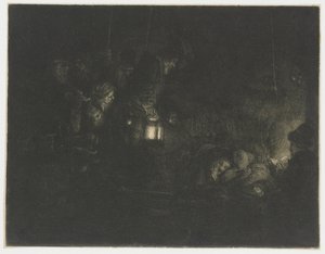 A adoração dos pastores: uma peça noturna de Rembrandt van Rijn