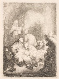 A circuncisão: placa pequena de Rembrandt van Rijn