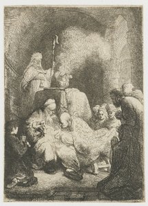 A circuncisão: placa pequena de Rembrandt van Rijn