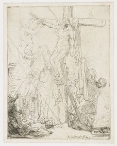 A descida da cruz: um esboço de Rembrandt van Rijn