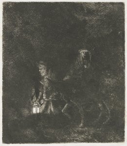 O voo para o Egipto: uma peça nocturna de Rembrandt van Rijn