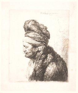 A segunda cabeça oriental (pai de Rembrandt?) de Rembrandt van Rijn