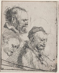 Três Estudos de Cabeças de Homens Idosos de Rembrandt van Rijn