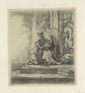 Regresso ao Lar do Filho Pródigo Recueil de quatre-vingt-cinq estampes originales (título da série) de Rembrandt van Rijn