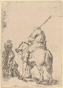 Soldado com turbante a cavalo de Rembrandt van Rijn