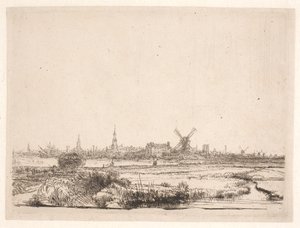 Vista para Amsterdã de Rembrandt van Rijn