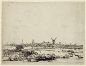 Vista de Amsterdã, c.1640 de Rembrandt van Rijn