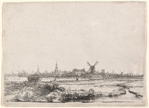 Vista de Amsterdã do noroeste de Rembrandt van Rijn