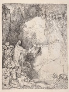 A Ressurreição de Lázaro (Plaqueta) de Rembrandt van Rijn