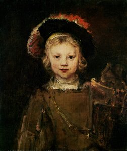 Menino jovem, em, vestido extravagante, c.1660