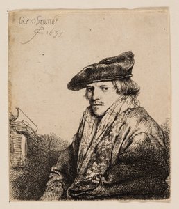 Jovem em um boné de veludo (Petrus Sylvius?) de Rembrandt van Rijn