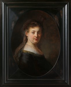 Jovem em traje de fantasia de Rembrandt van Rijn