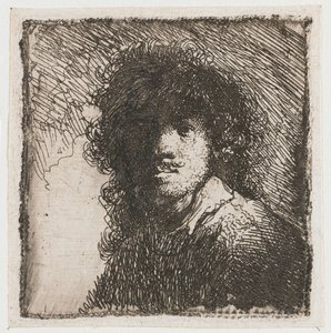 Auto-retrato com a cabeça descoberta de Rembrandt van Rijn