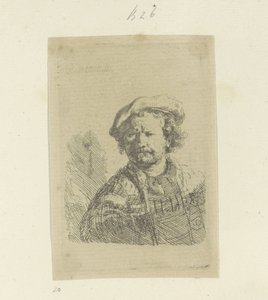 Zelfportret met baret en bewerkte mantel
Colecção de oitenta e cinco estampas originais (título da série) de Rembrandt van Rijn
