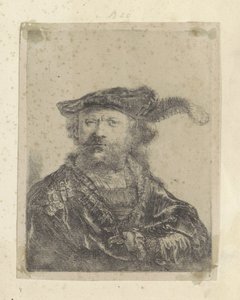 Zelfportret met gepluimde fluwelen baret
Colecção de oitenta e cinco estampas originais (título da série) de Rembrandt van Rijn