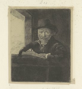 Auto-retrato, desenho a uma janela
Recueil de quatre-vingt-cinq estampes originales (título da série) de Rembrandt van Rijn