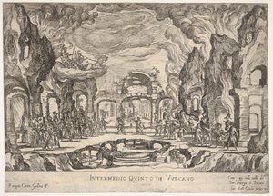 Quinto Interlúdio: Vulcan Intermedio quinto di Volcano, da série Seven Interludes ..., 1608. de Remigio Cantagallina